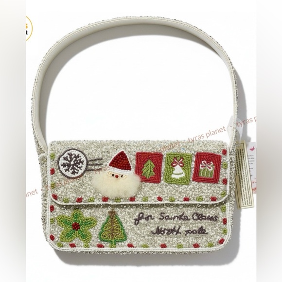 Handcrafted In India Viral TikTok Christmas Santa Beaded Bag Holiday RARE NWT - Picture 2 of 9